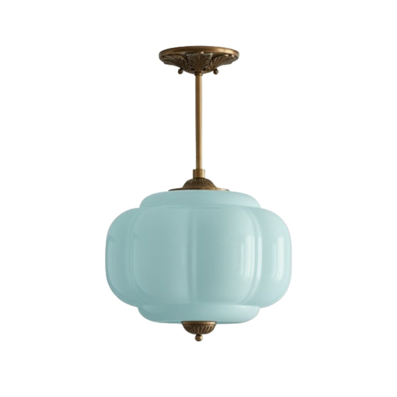 Vintage Milk Glass Eloise Semi-Flush Mount Pendant Light