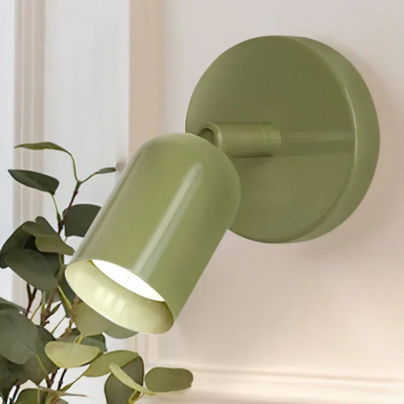 Minimalistische verstellbare cremefarbene Fass-Wandlampe