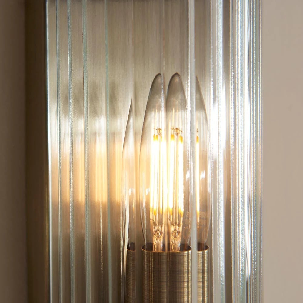 RibGlow Art-Deco-Wandleuchte aus geripptem Glas – Wandleuchte im Vintage-Stil für das Wohnzimmer
