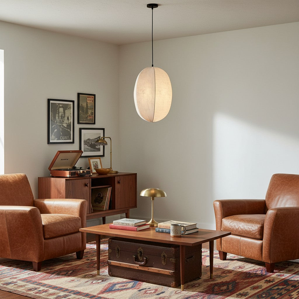 Diora Silk Texture Lantern Pendant Lamp - Contemporary Iron Hanging Light for Dining Room