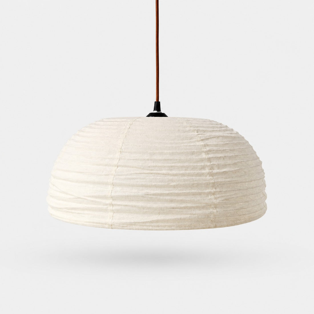 Gathered Fabric Pendant Lamp with Botanical Pattern Option