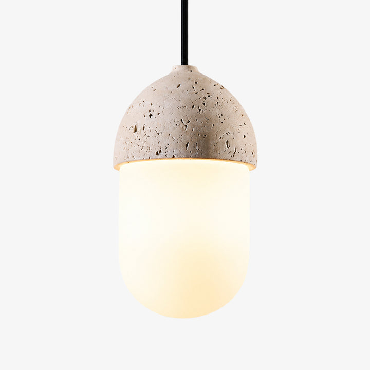 Cremefarbene Wabi-Sabi Vintage-Pendelleuchte