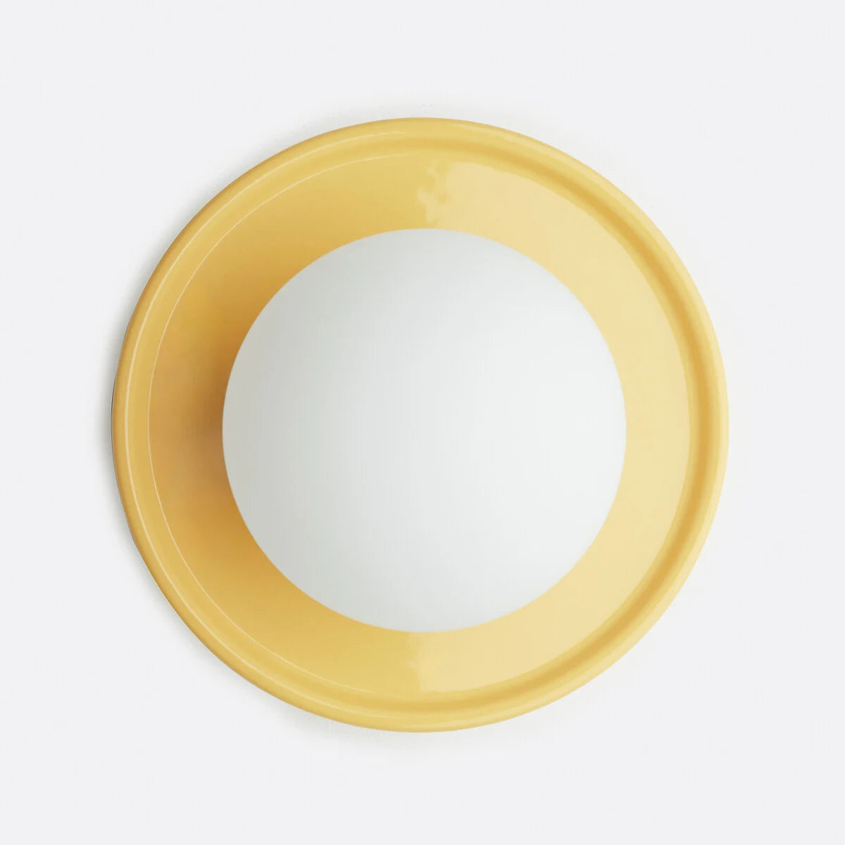Solna Round Glass Wall Sconce with Ceramic Base—Minimalist Lighting for Bedroom or Hallway