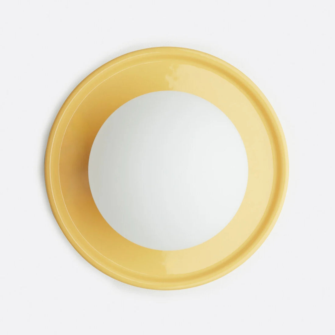 Solna Round Glass Wall Sconce with Ceramic Base—Minimalist Lighting for Bedroom or Hallway