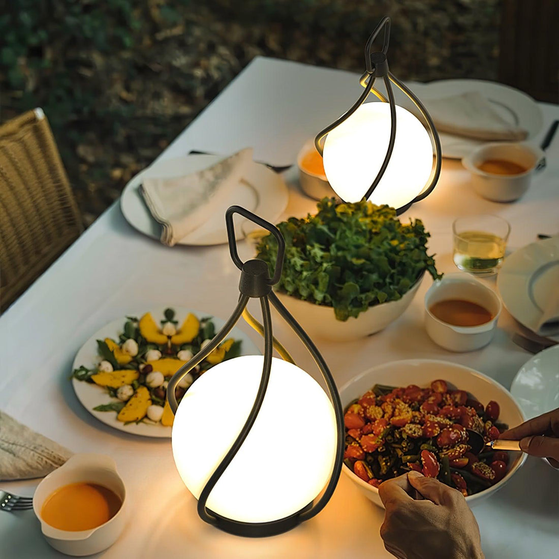 Orb Lantern Table Lamp - Rechargeable LED Light for Indoor & Patio