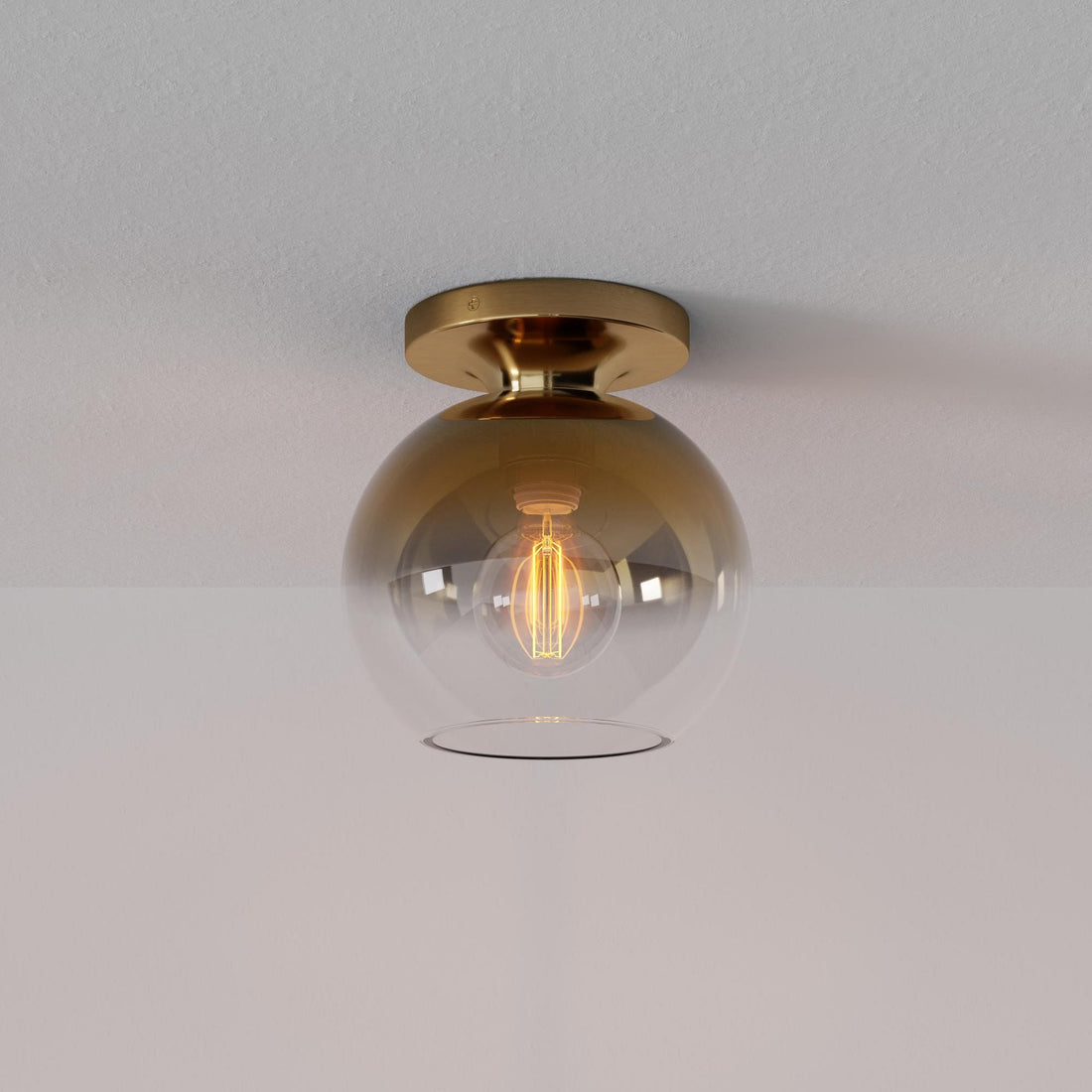 Selvion Modern Globe Ceiling Lamp - Damp-Rated Bathroom Lighting - Luxe Glass Shade