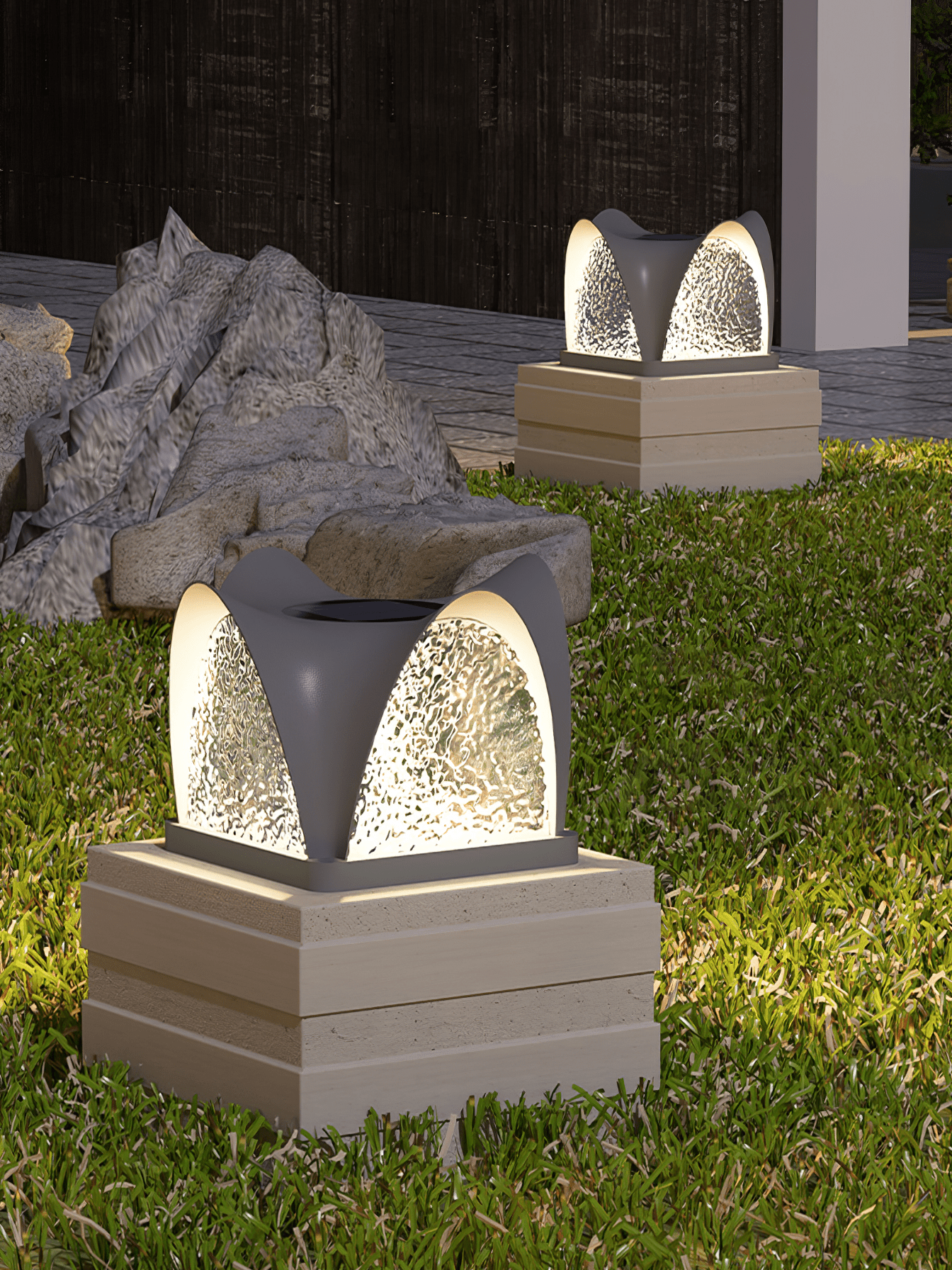 Moderne Außenlaterne – Solar-LED-Lampe für Garten, Terrasse und Gehweg