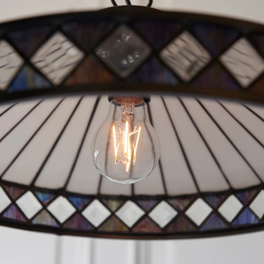 TF Fargo Pendant Light - Tiffany Style Lighting with an Art Deco Shade and Adjustable Chain