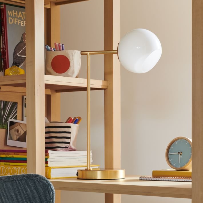 Brina Glass USB Table Lamp - Modern Bedside Desk Light with Style