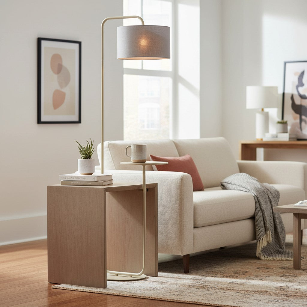 Lirra Multi-Functional Floor Lamp with Table-Top Design – Stylish Standing Lamp for Living Areas