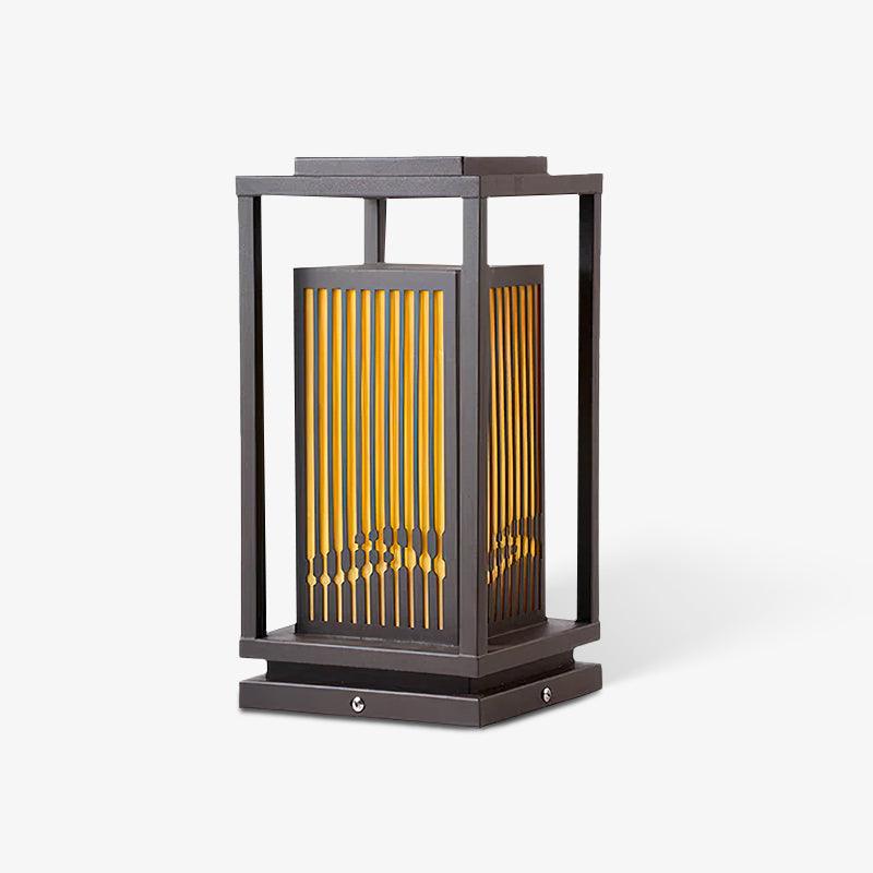 Quadratische Käfig-Gartenleuchte – Metall-Retro-Klassiker-Dekorlampe für den Außenbereich