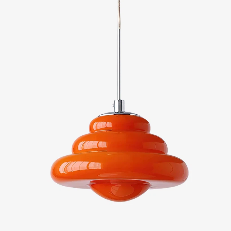 Bomiello Sculptural Layered Glass Pendant Light - Modern Minimal Pendant for Living Room or Bedroom