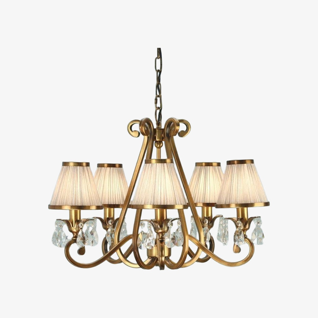 Talonis Multi-light Fabric Chandelier - Elegant Metal Curved Arms for Dining and Living