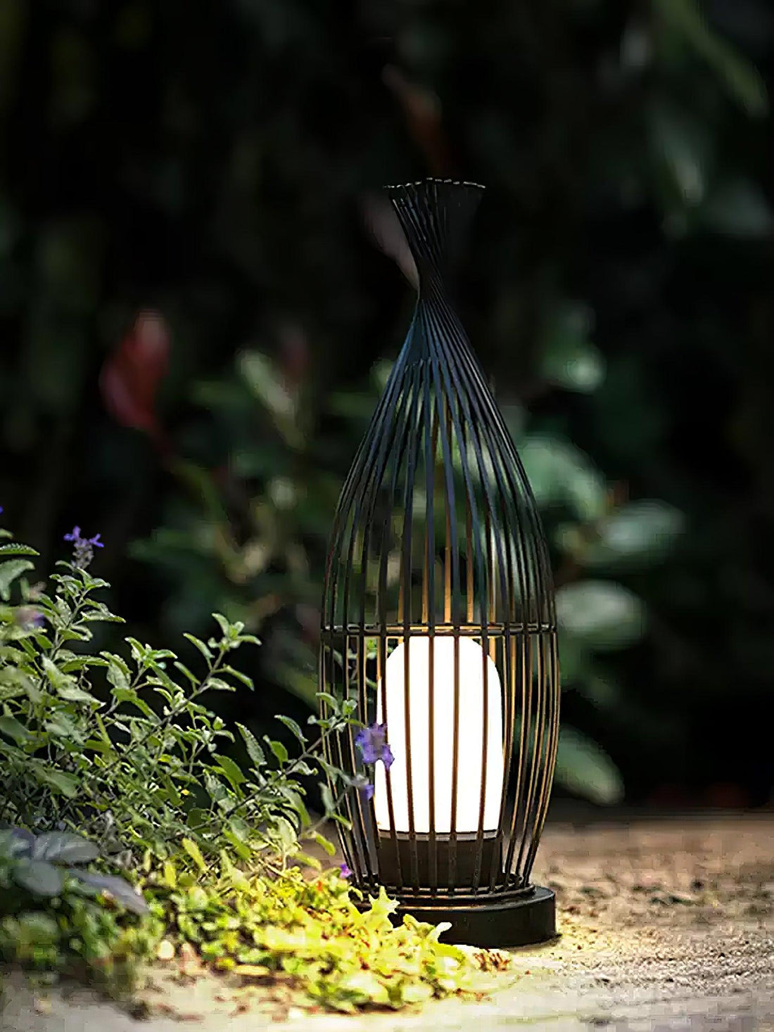 Modern Lantern Light - Spherical Striped Ambience Lamp for Outdoor