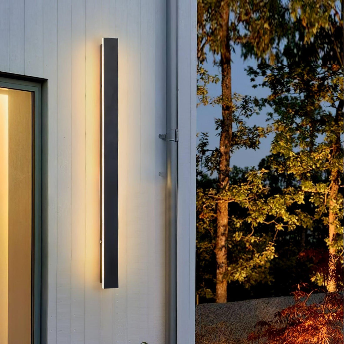 Long Strip Solar Outdoor Wall Sconce - LED Light for Front Porch