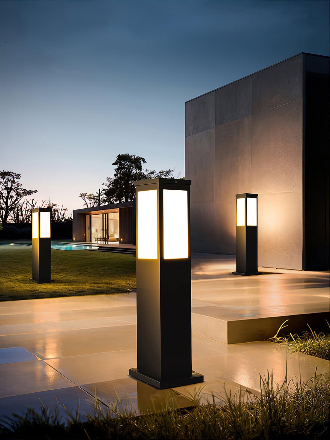 Cylindrical Bollard Light - Modern Aluminum Lamp for Garden & Pathway