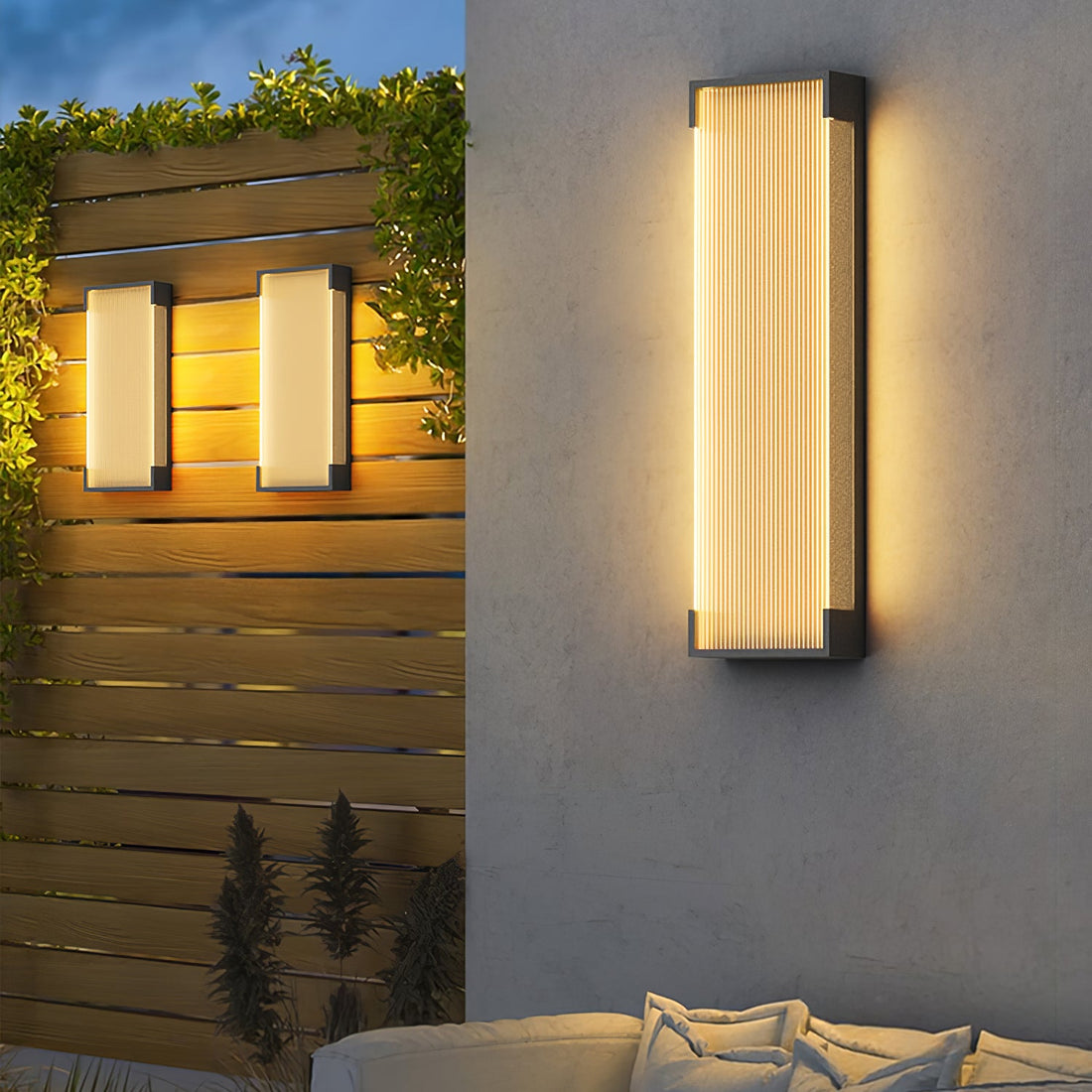 Rechteckige Außenwandleuchte - Moderne schwarze Lampe für Veranda &amp; Garten