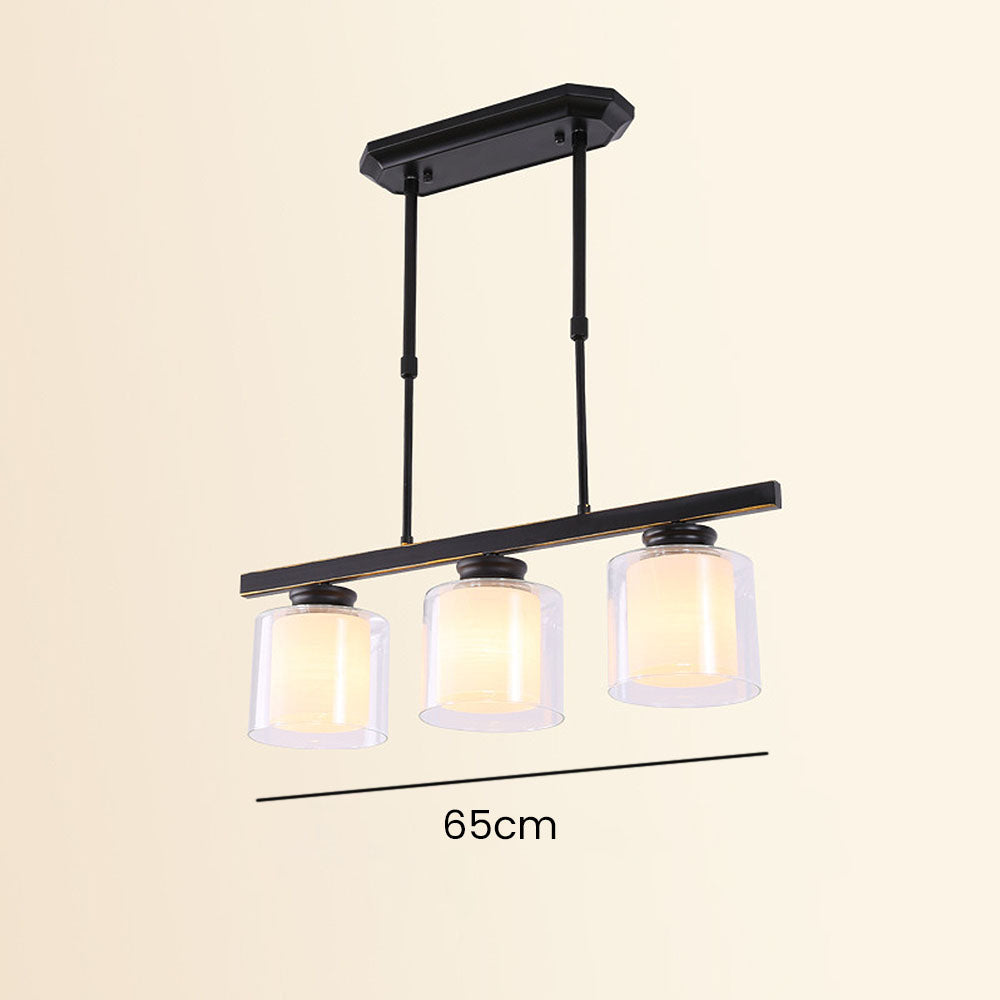 Kitchen Island Pendant Light - Modern Adjustable Height Glass Lighting