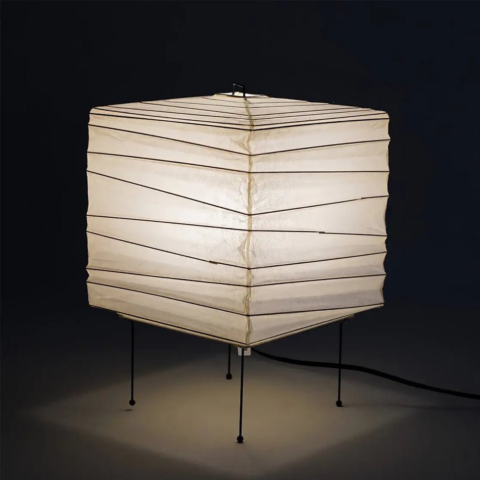 Minimalist Cube Table Lamp - Paper Lantern Inspired Lamp for Bedroom