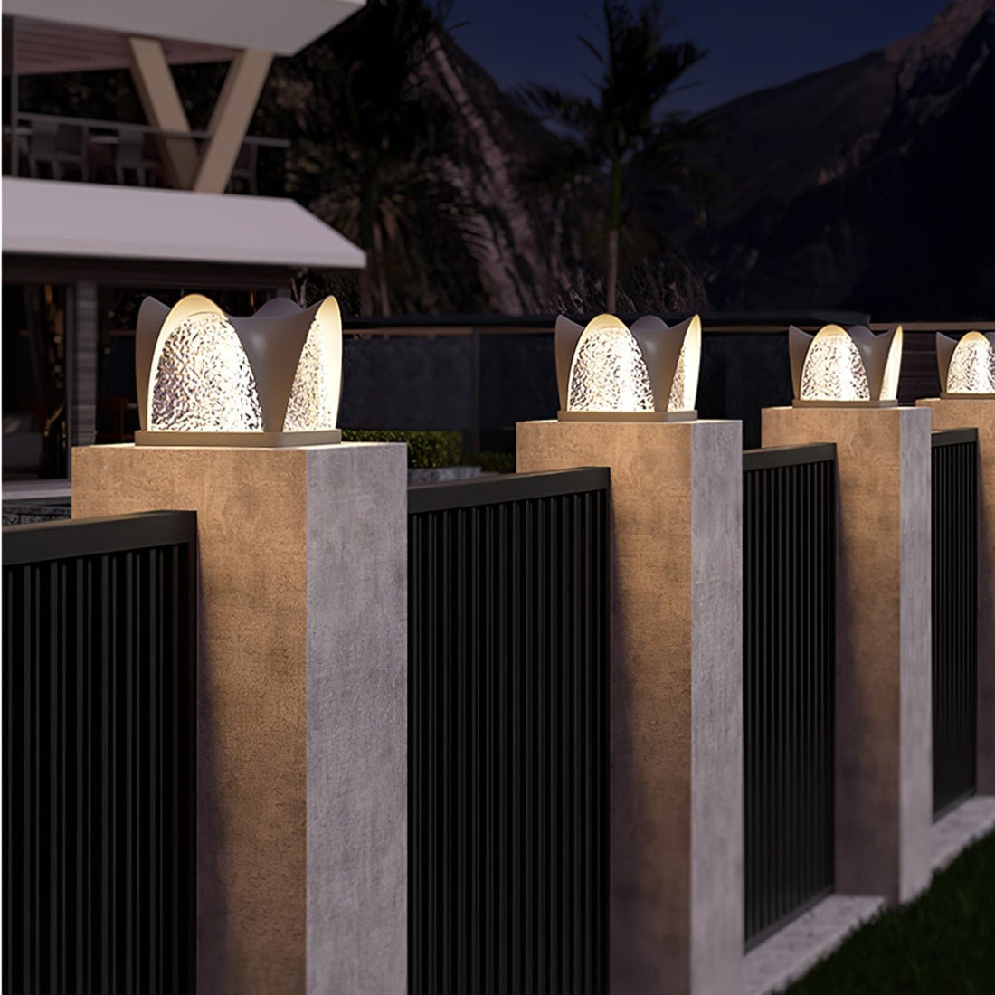 Modern Outdoor Lantern - Solar LED Lamp for Garden, Patio & Walkway