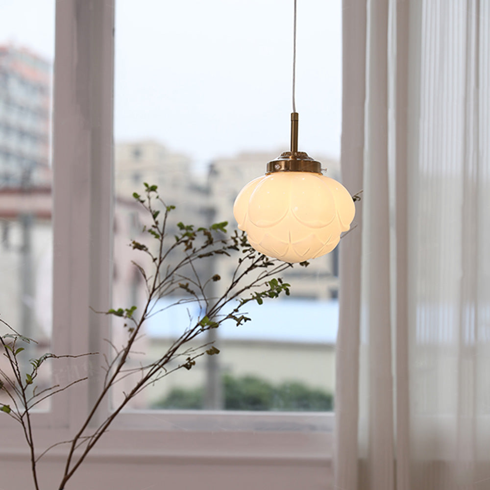 Vintage Art Glass Hanging Lamp - Elegant Home Decor Lighting