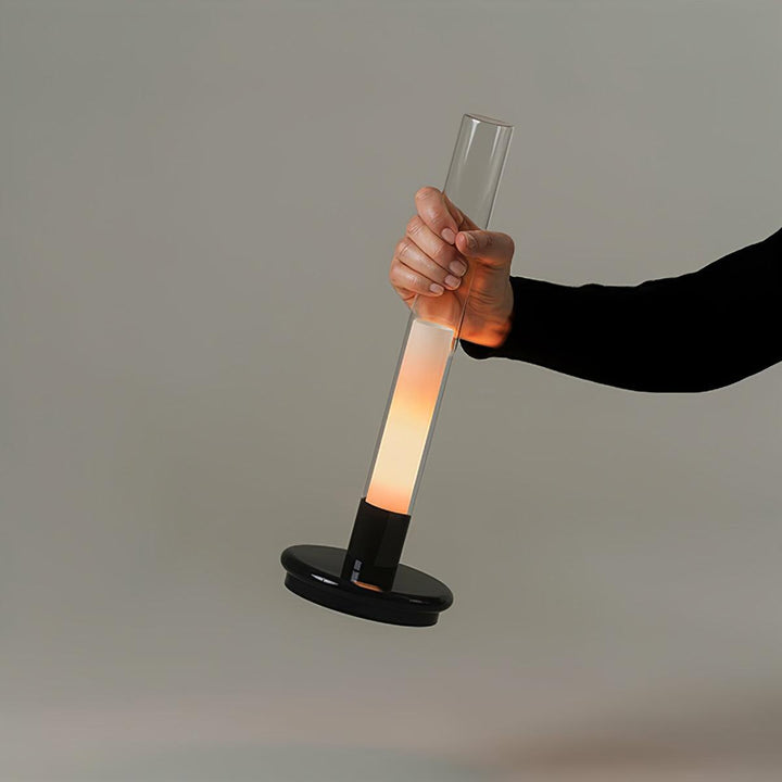 Säulen-Tischlampe mit eingebautem Akku - Tischlampe für den Innenbereich mit Touch-Steuerung