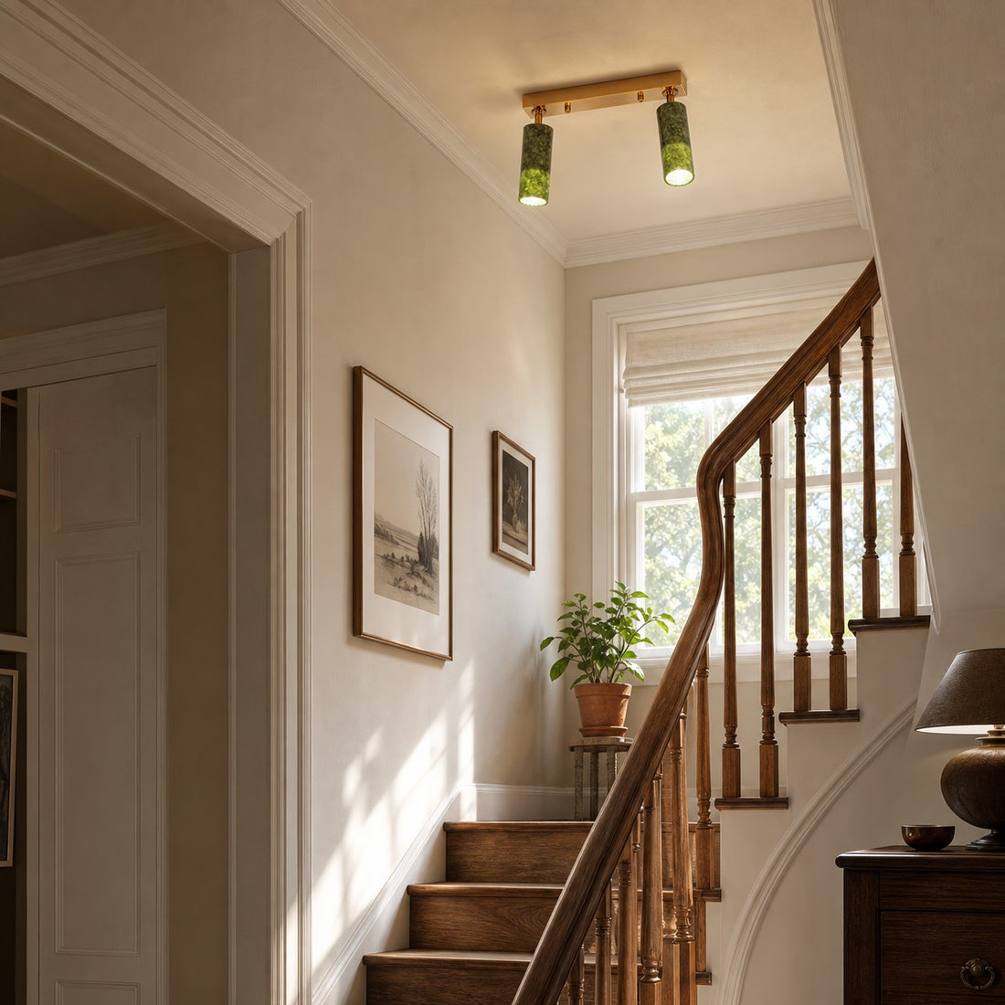W-3433 natural jade flush mount ceiling light image 10