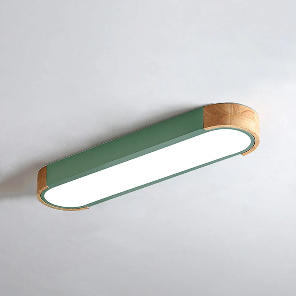 Minimalist Hallway Ceiling Light – Wood & Metal Modern Fixture