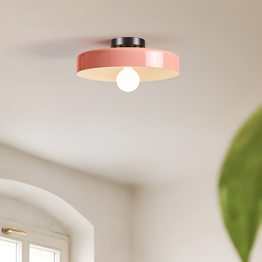 Flush Mount Art Decor Ceiling Light - Iron Round Fixture for Entryway
