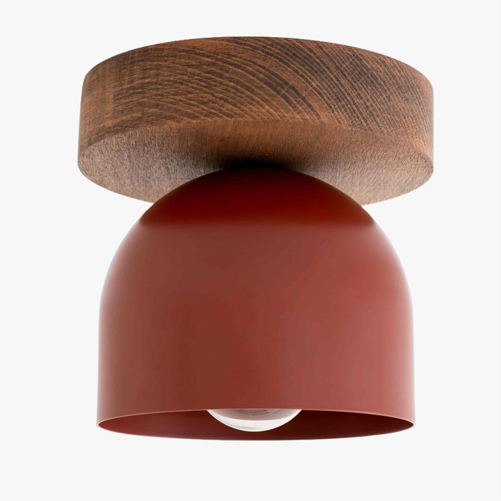 Metio Dome Modern Rustic Ceiling Light - Wooden and Metal Fusion