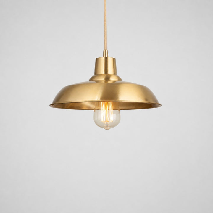 Brushed brass disc pendant light product view
