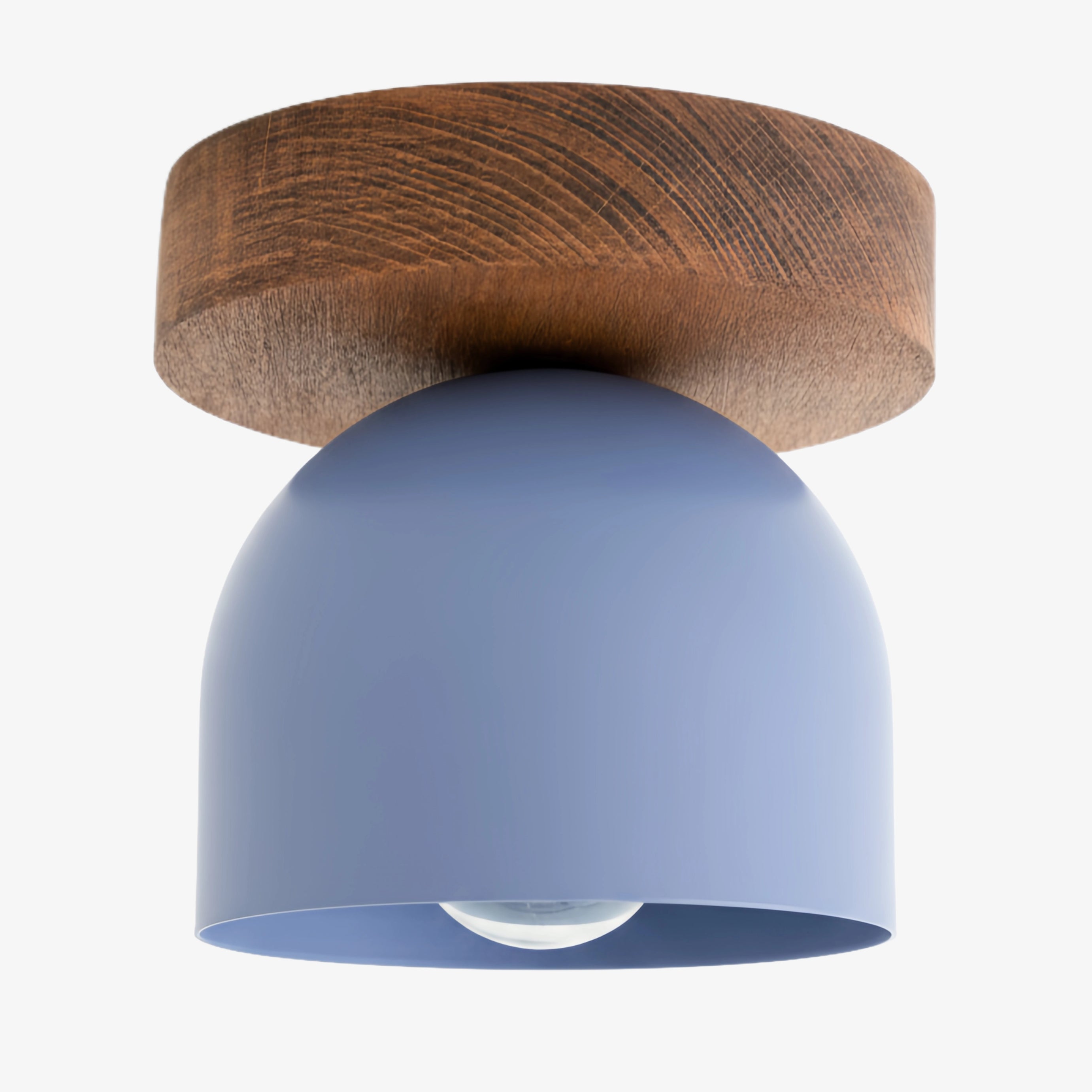 Metio Dome Moderne rustikale Deckenleuchte – Holz- und Metallfusion