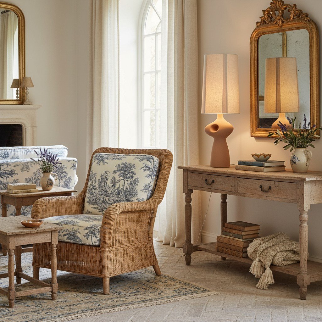 Pryssa Ceramic Table Lamp with Ivory Linen Shade -  Artistic Lighting for Living Room or Bedroom