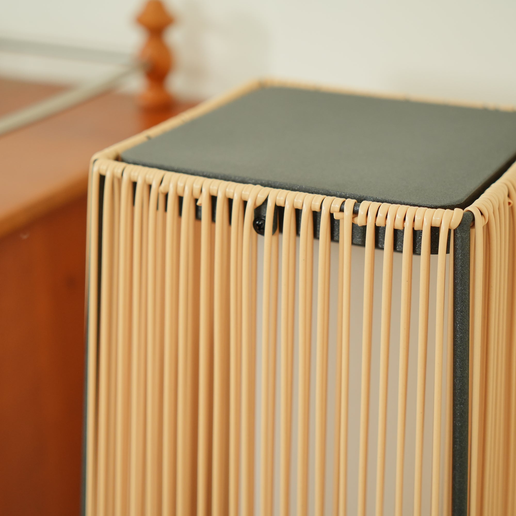 Plastic Rattan Outdoor Post Light - Solar Post Lamp Ideal