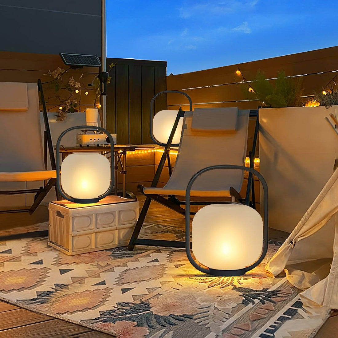 Tragbare Laterne Outdoor-Tischlampe - Wiederaufladbare Lampe für Balkon