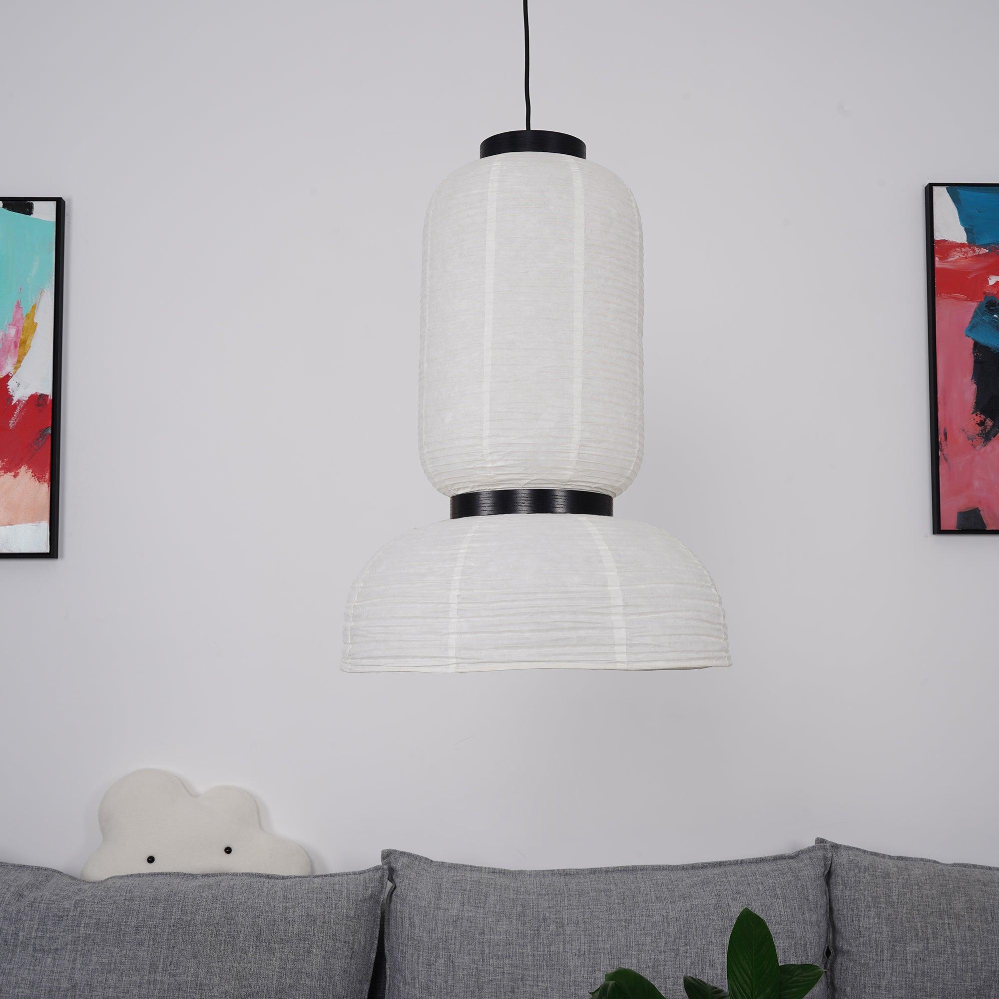 Rounded Layered Paper Plug-In Pendant