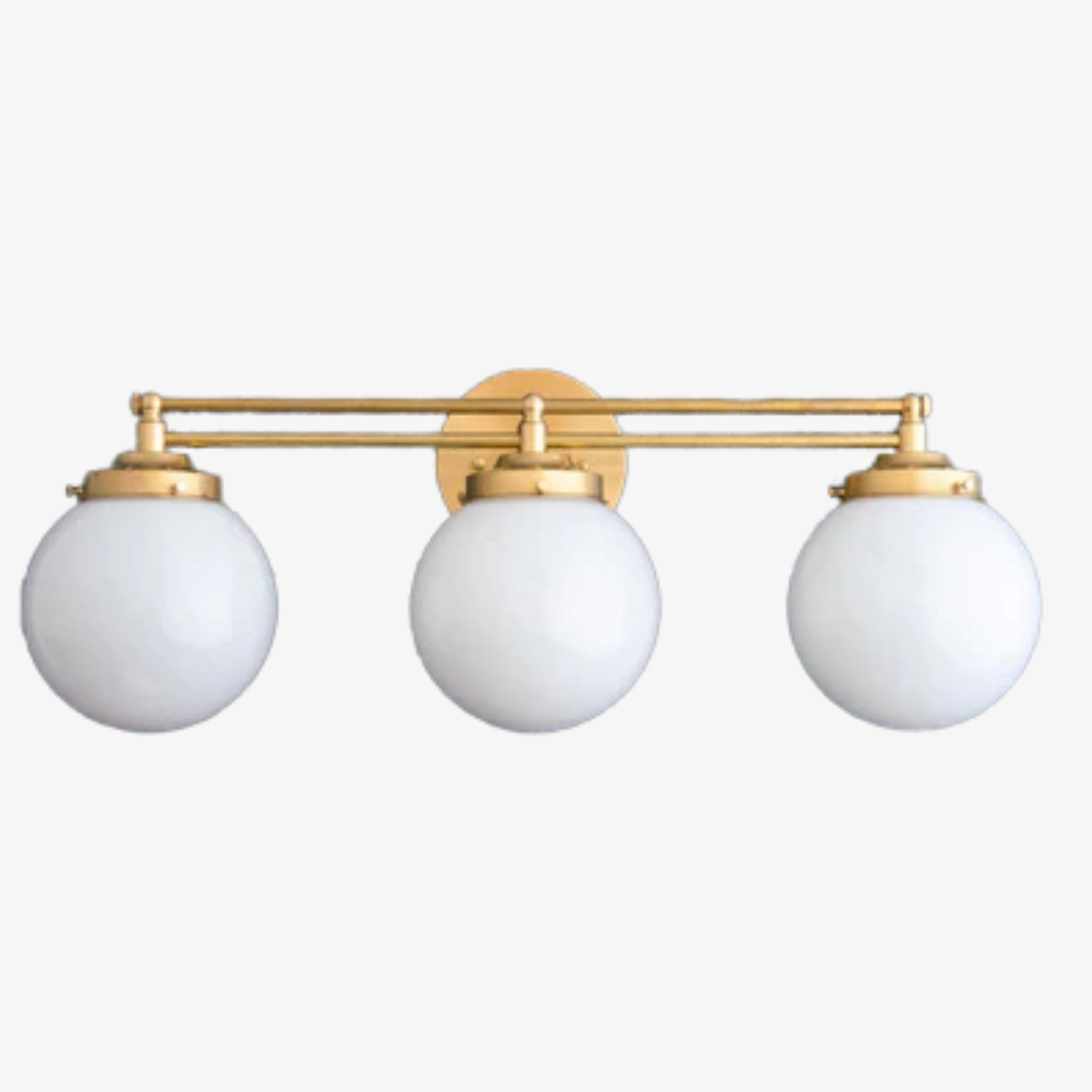 Glorica Glass Contemporary Vanity Light - 3 Light Globe Bathroom Fixture Opal Glass