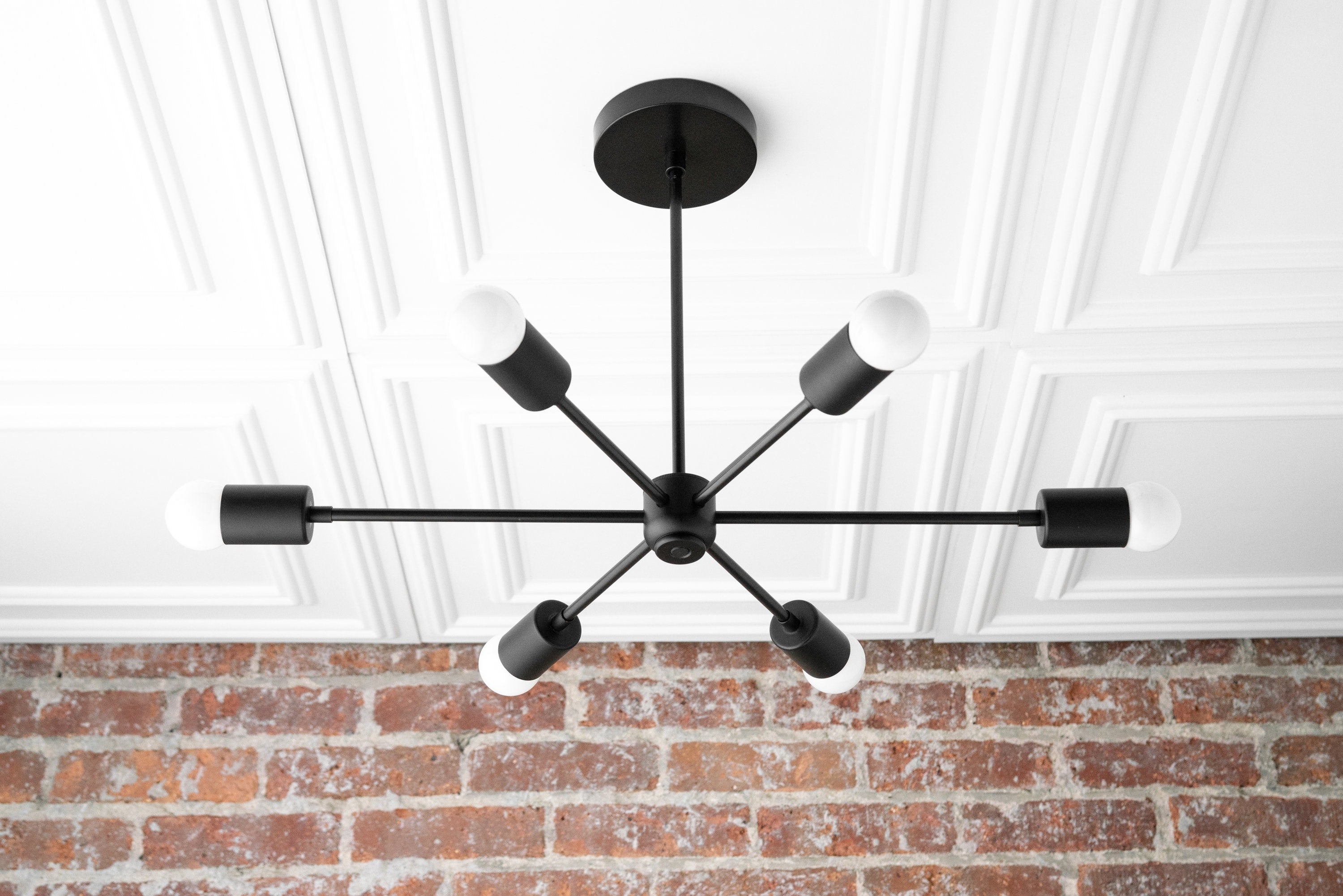 Mobilux Line Mid Century Modern Chandelier - 6 Heads Hanging Ceiling Light