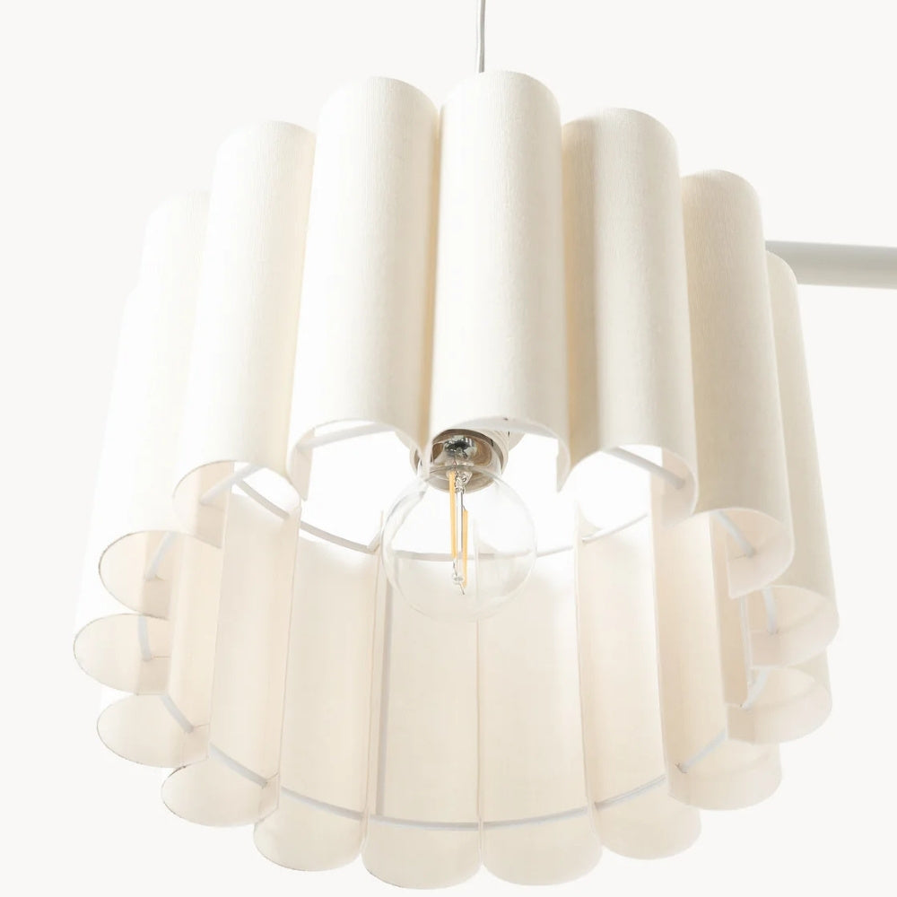 Velura Linear Pendant Light - Natural Linen Shade for Warm Ambiance