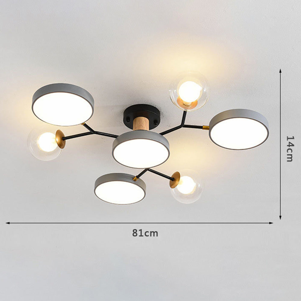 Branch LED Acrylic Ceiling Lamp - Creative Disc Design for Living Room