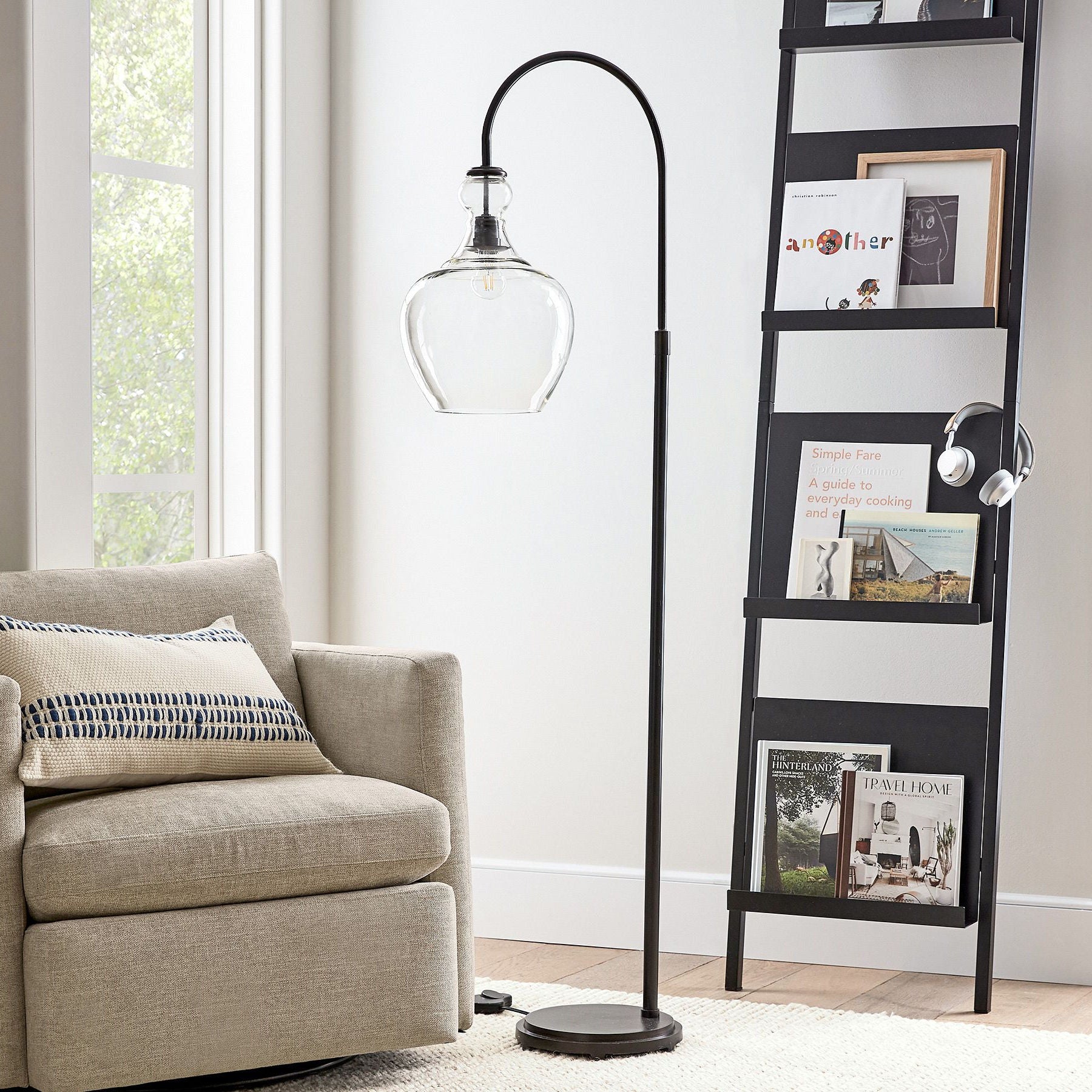 Lawson Recycled Glass Floor Lamp - Unique Brass Finish Aluminum Lighting