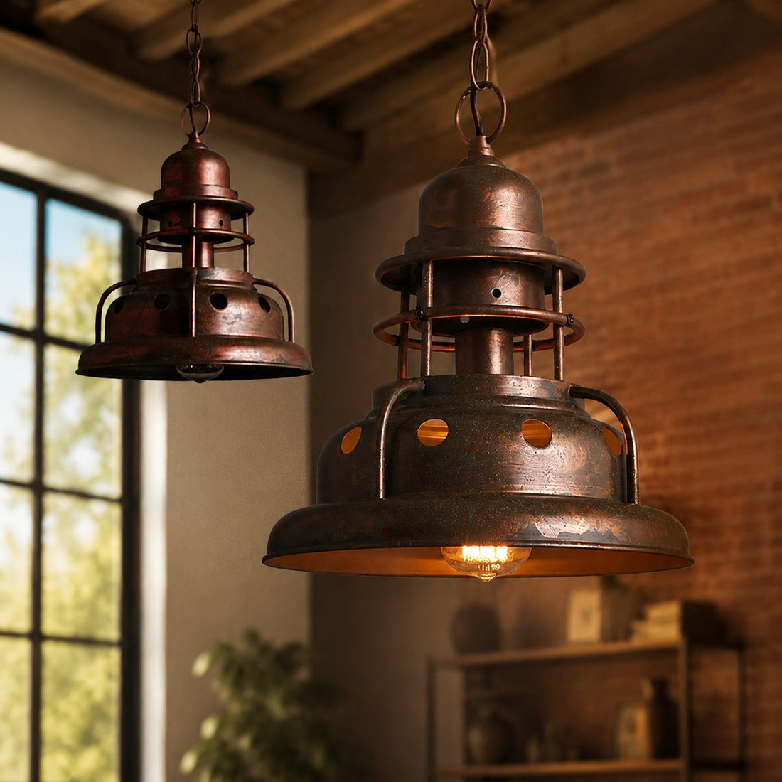 Vintage Industrial Iron Pendant Light