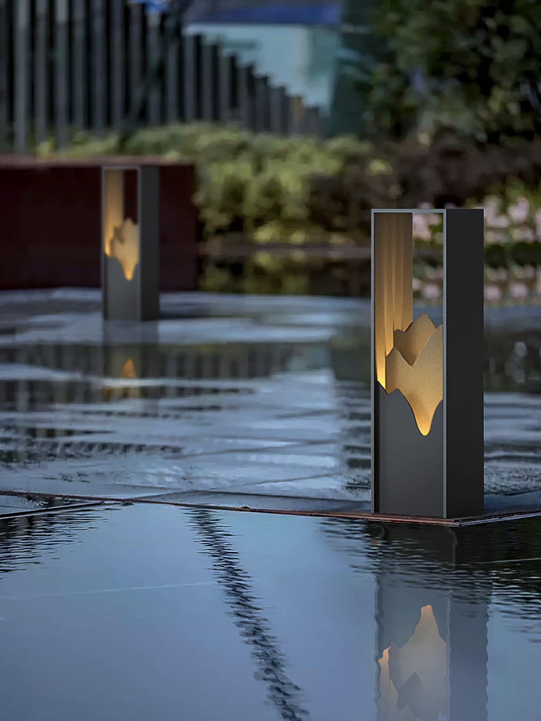 Modern Solar Outdoor Light - Square Lamp Stainless Steel for Garden