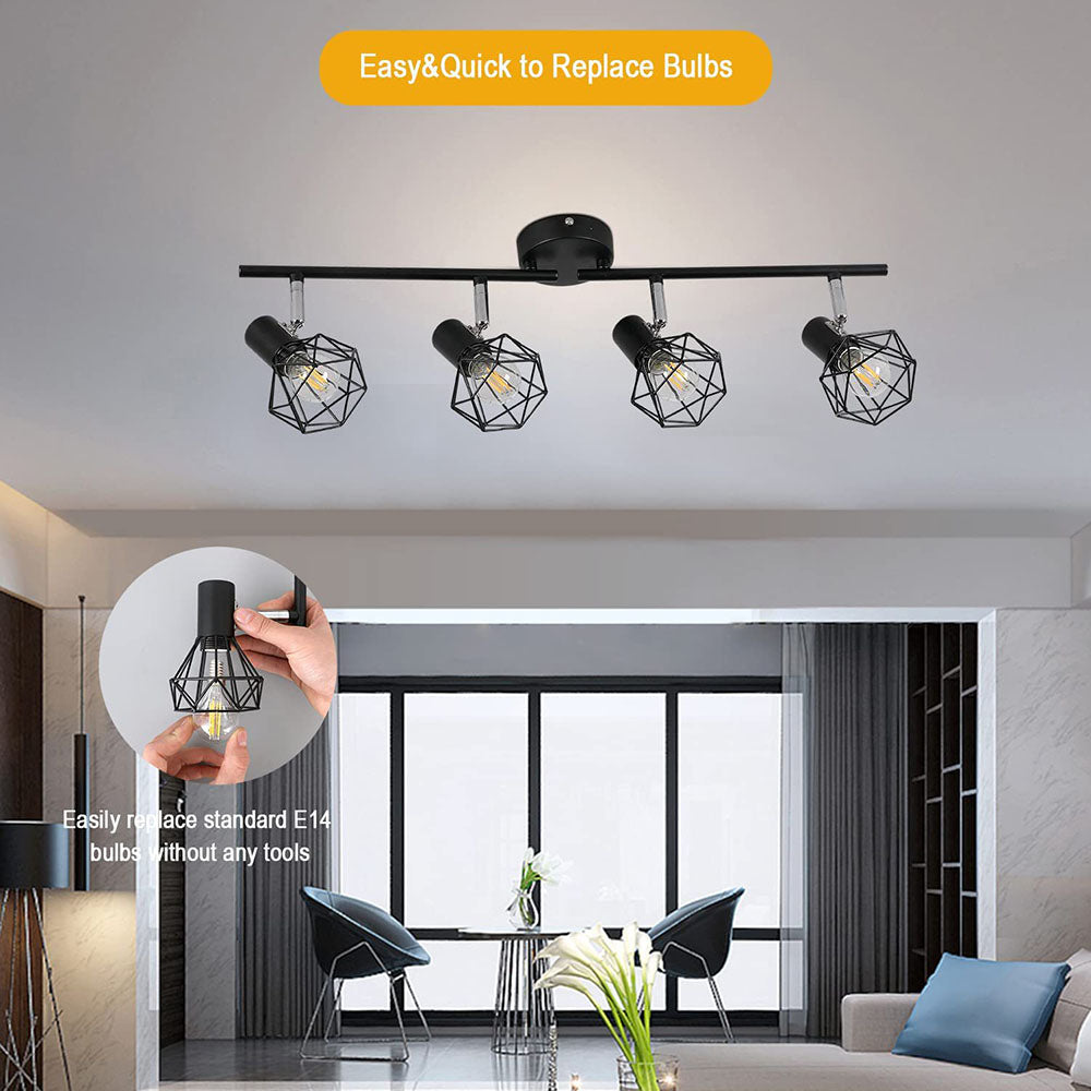 Iron Track Lighting - Modern Adjustable Living Room Light