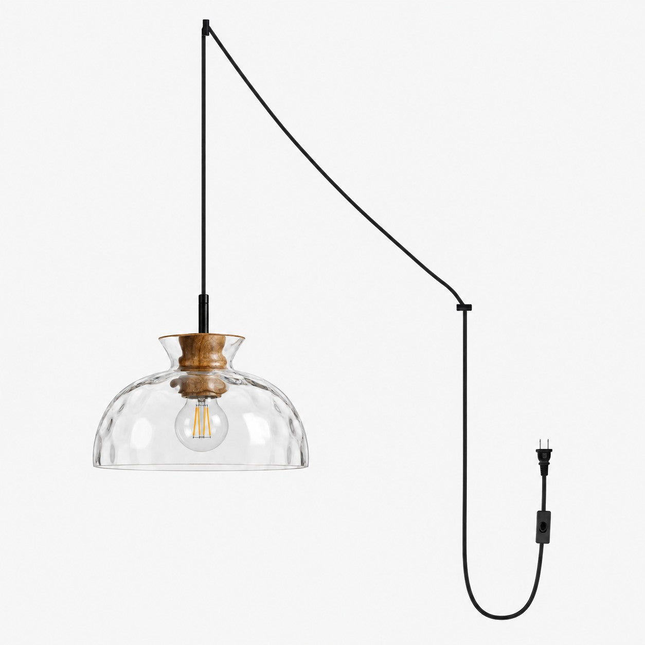 Sculptural Ripple Glass Pendant Lamp