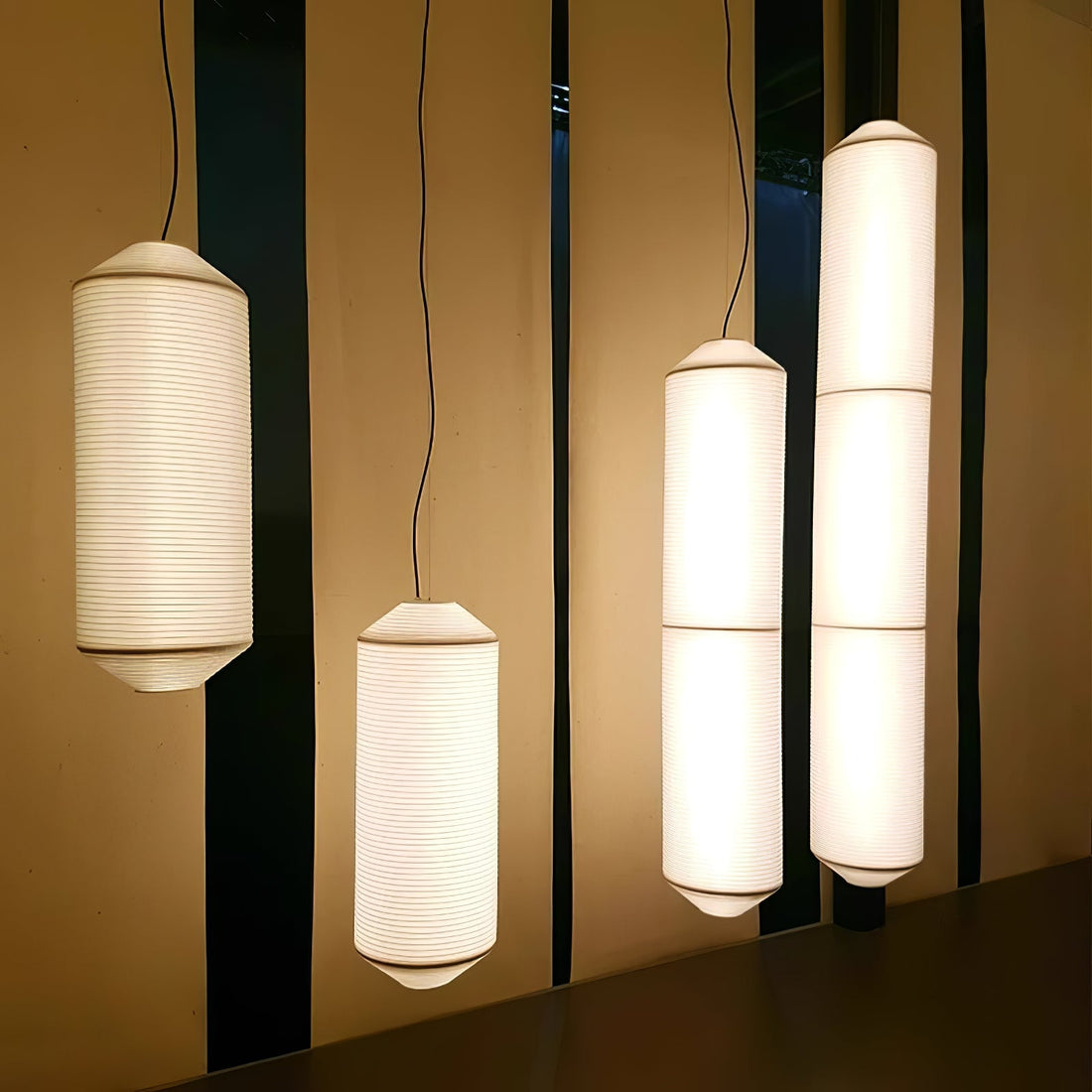 Hängelampe aus Maulbeerseide – Warme LED-Beleuchtung für Wohnzimmer