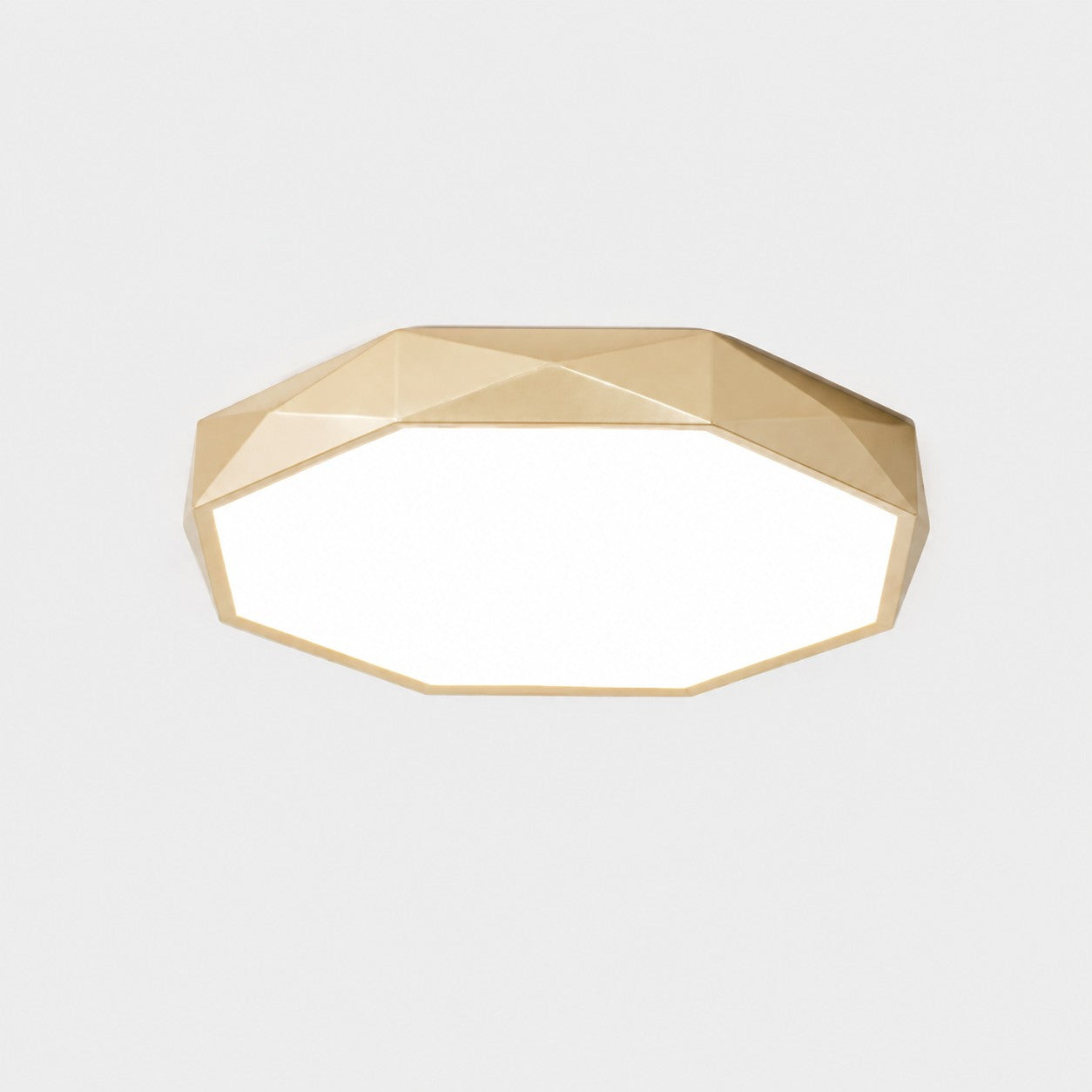 Faceted Gold Geometric LED Flush Mount Ceiling Light