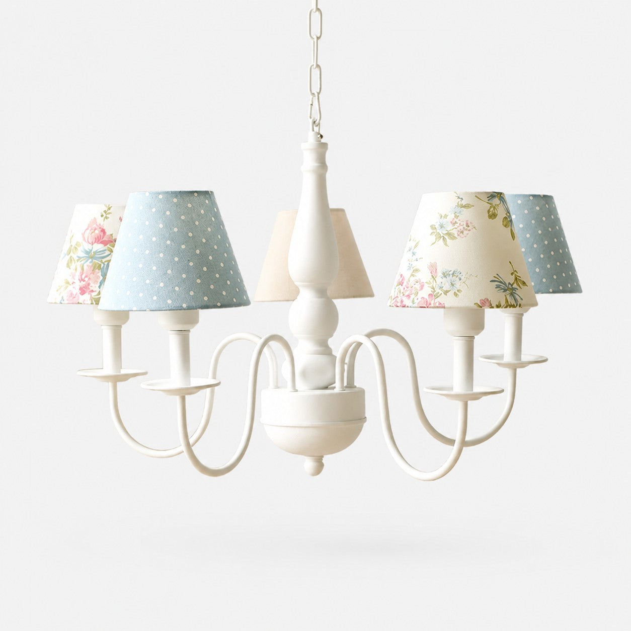 Colorful Fabric Shade 5-Light Chandelier