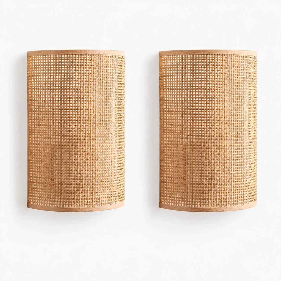Japanese Rattan Wood Wall Sconce