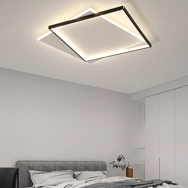 Gold Black Ceiling Light - Contemporary LED Living Room Lighting